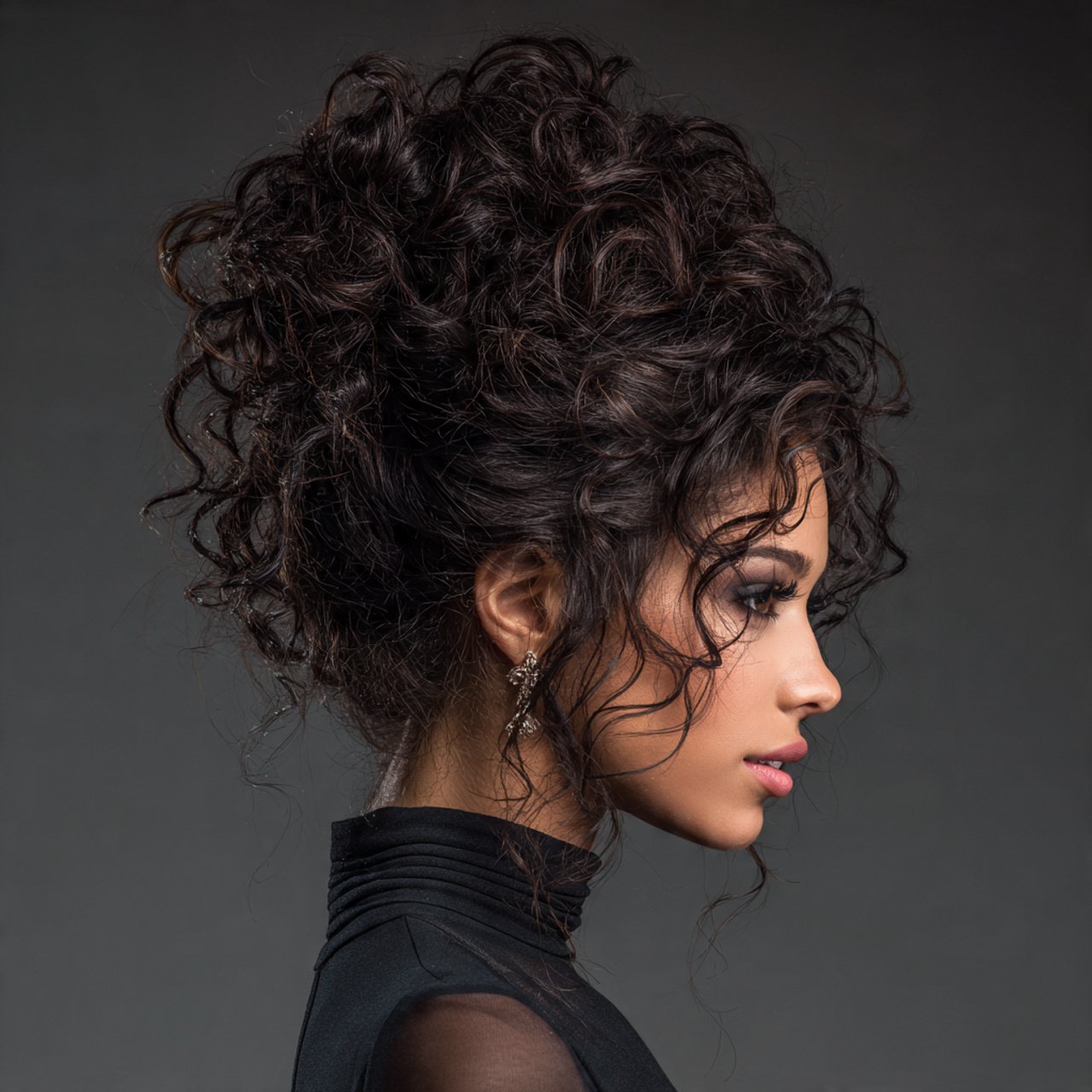 half up curly updo hairstyle elegant professional