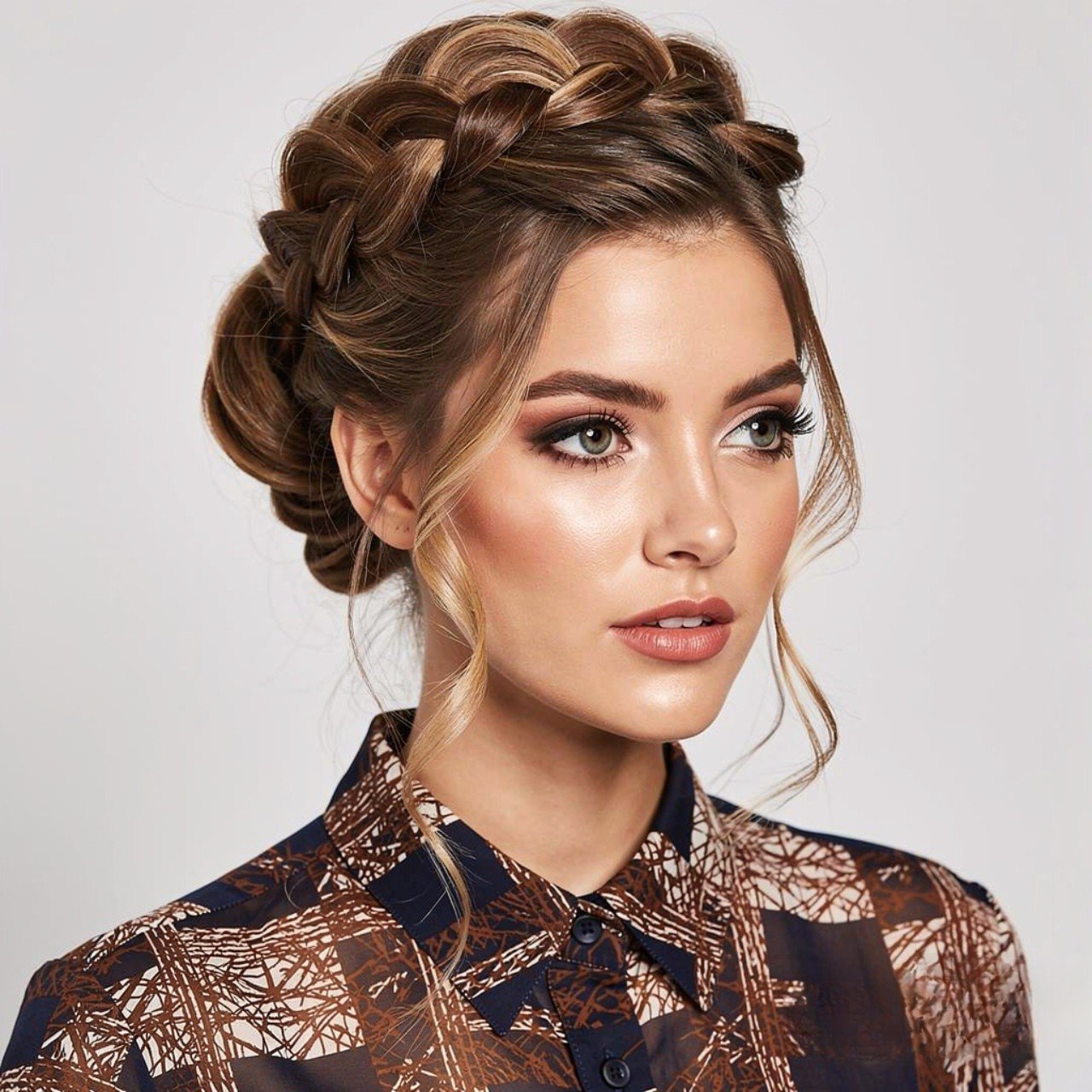 half up twisted style prom hairstyle for short hai
