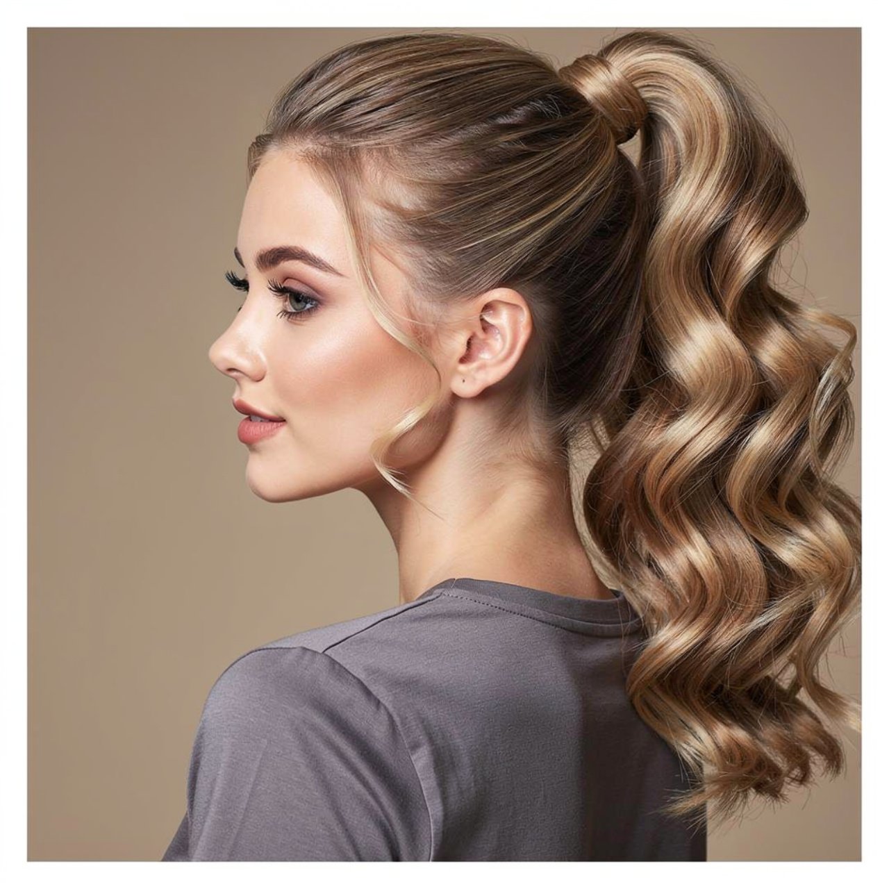high ponytail with waves cute prom hairstyle squar