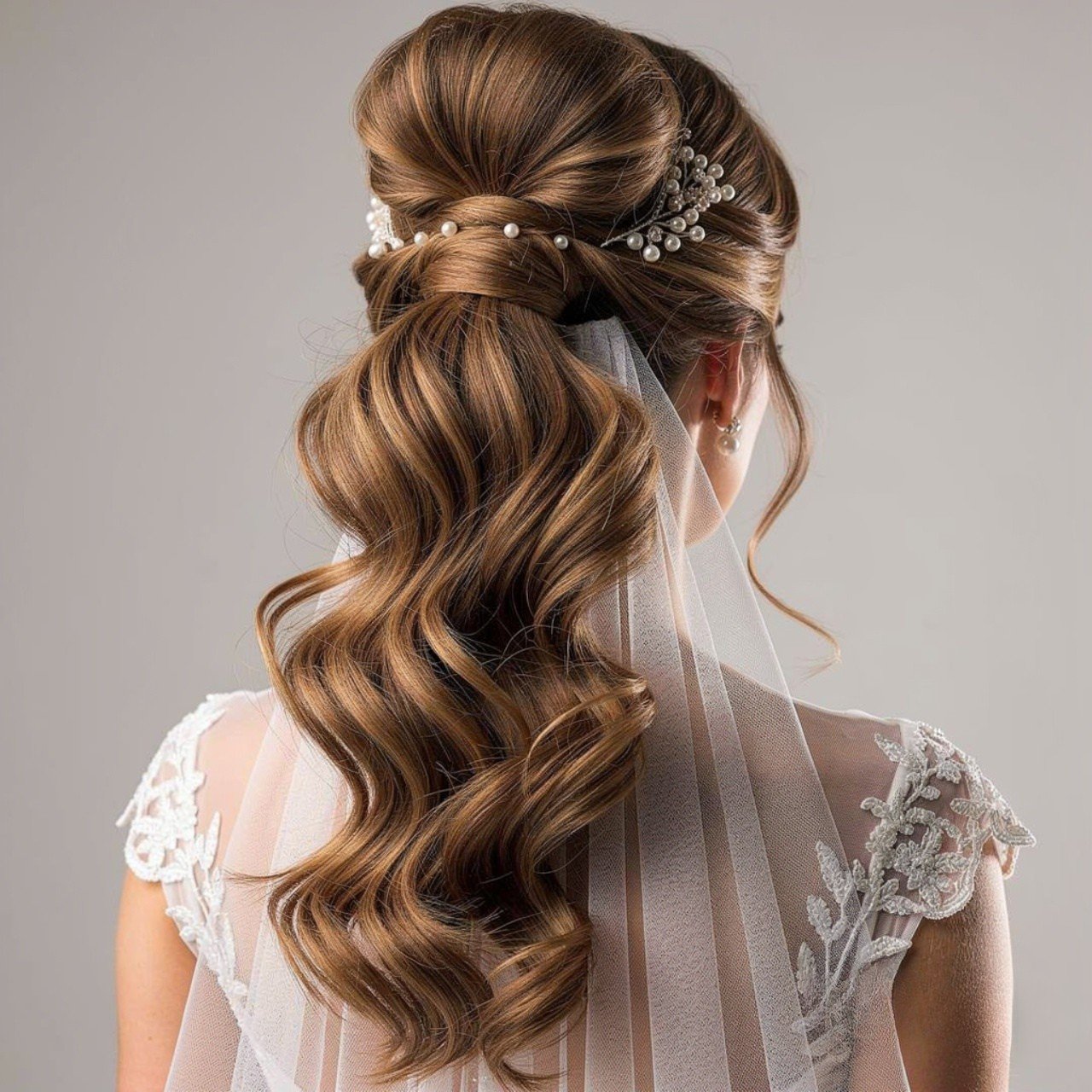 high volume ponytail hairstyle for wedding back vi