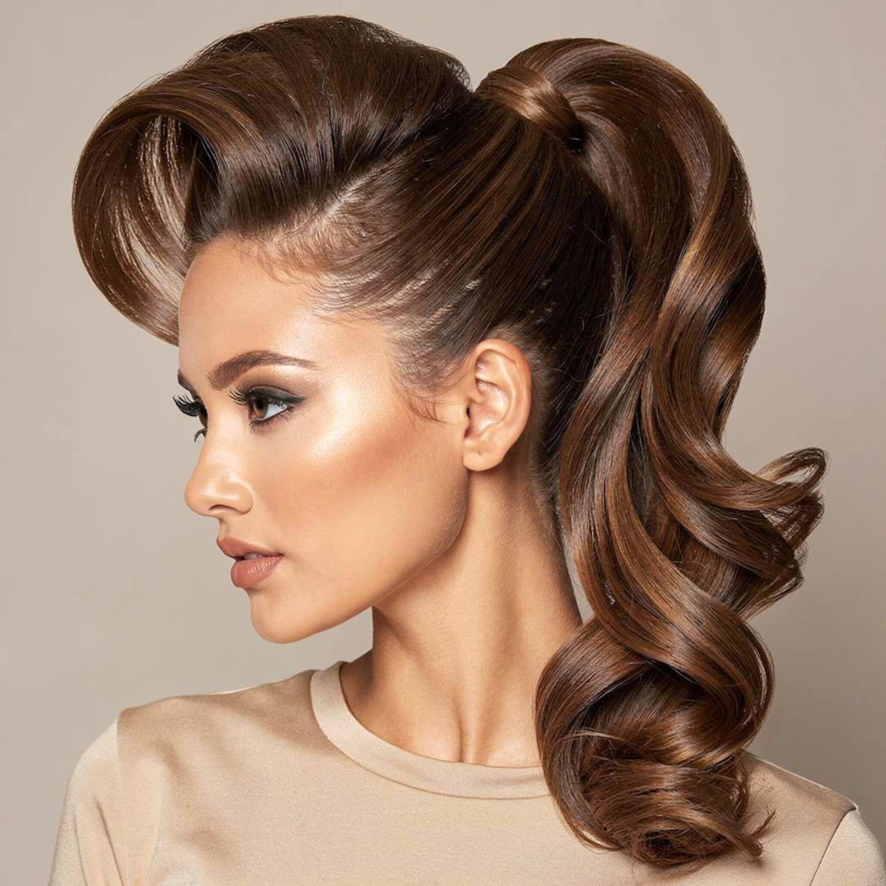 high voluminous ponytail prom hairstyle elegant gl