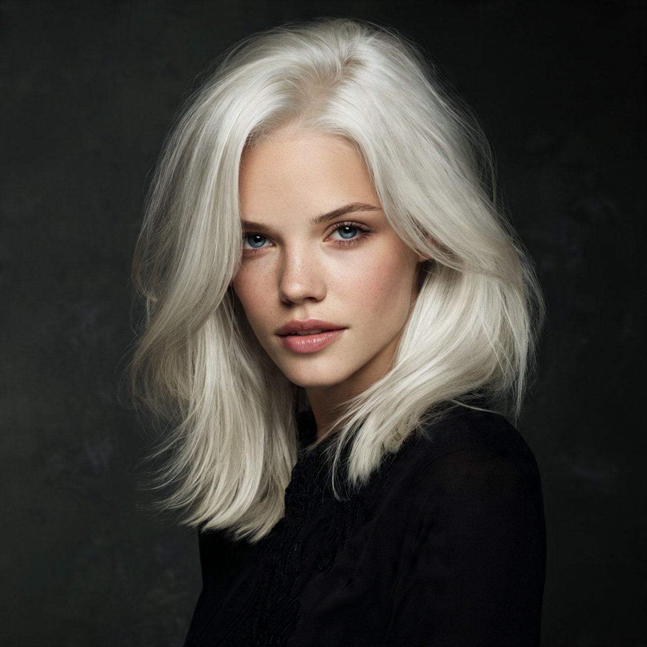 icy platinum blonde hair color single portrait stu