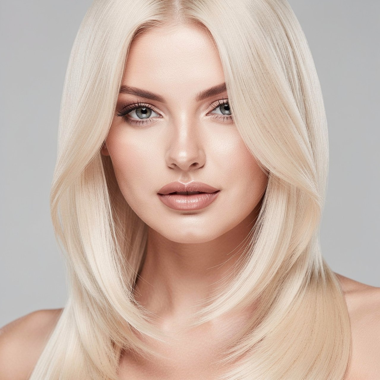 latinum blonde all over hair color single portrait