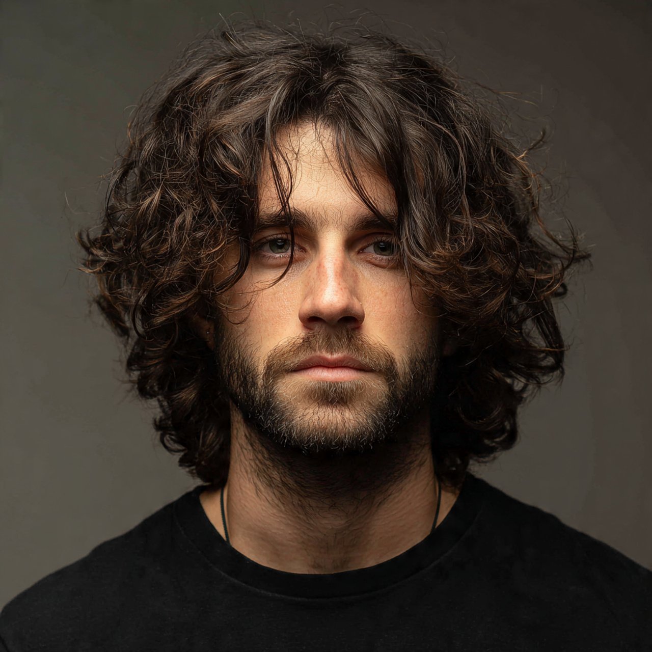 layered curtain bangs mens hairstyle single person