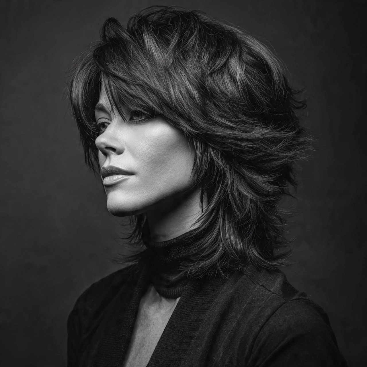 layered wolf cut hairstyle for a woman modern salo