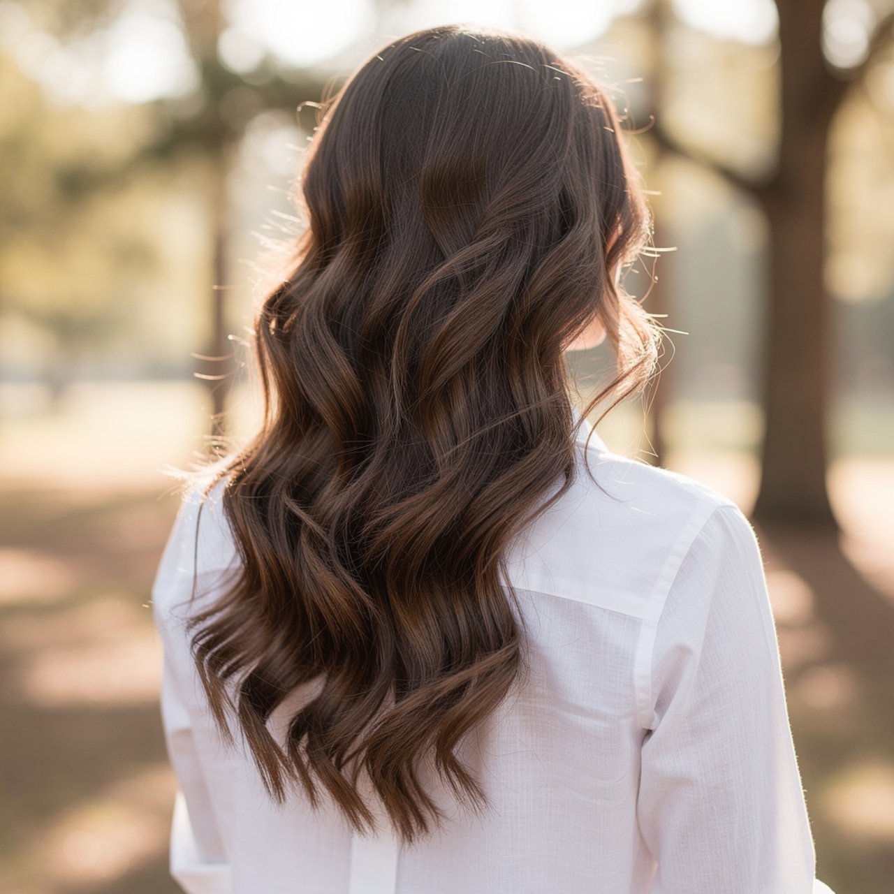 loose boho waves prom hairstyle worn down focus on
