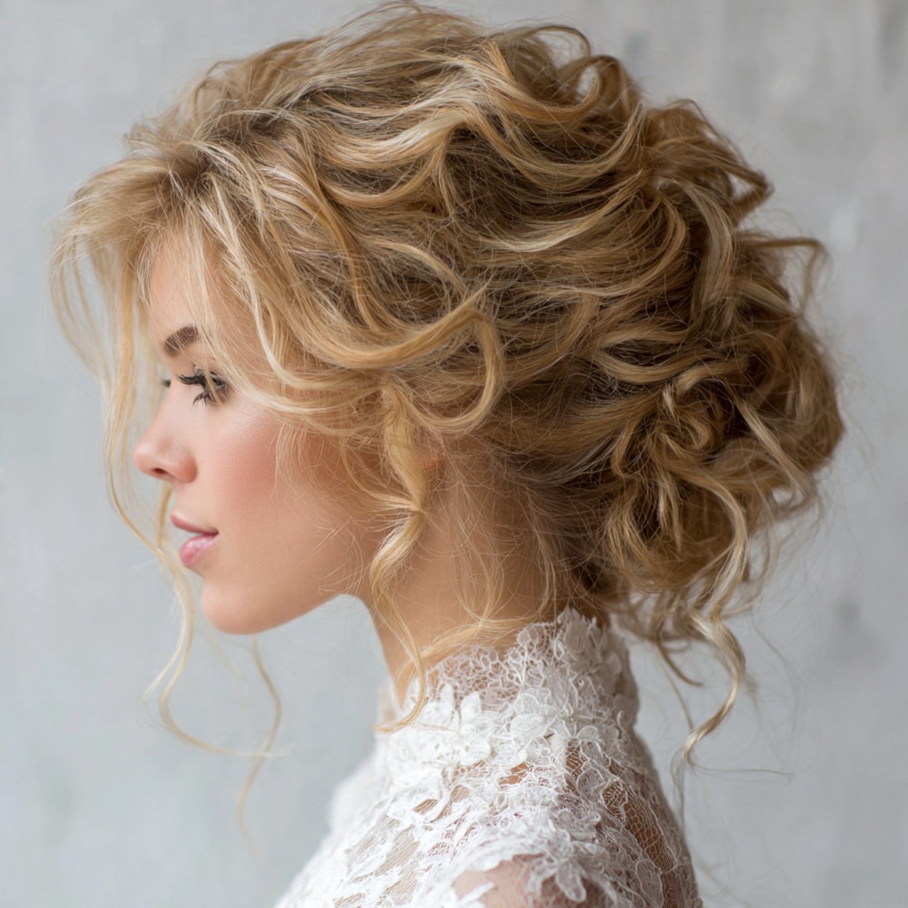 loose romantic curly updo hairstyle elegant and so