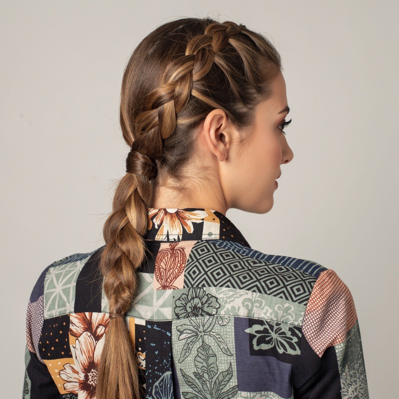 low braid ponytail hairstyles square portrait clos