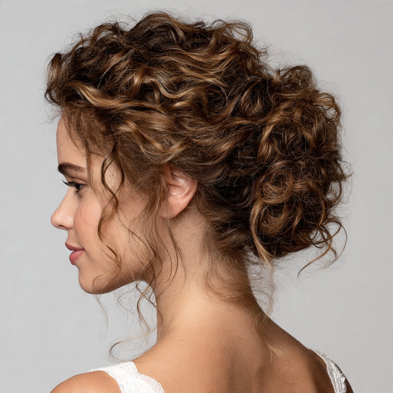 low curly bun hairstyle elegant and neat single ha