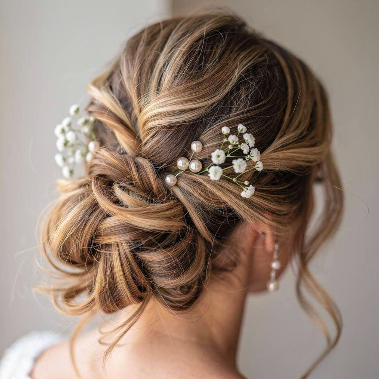 messy chic wedding ponytail hairstyle single photo