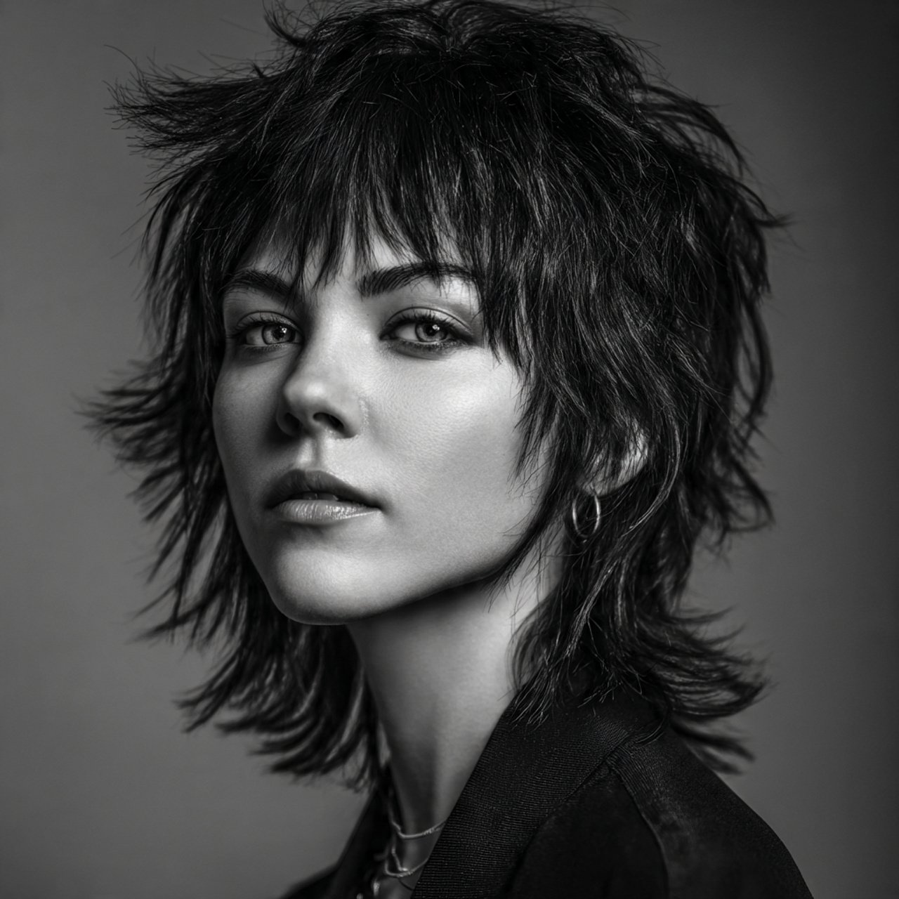 messy wolf cut hairstyle for women textured layers