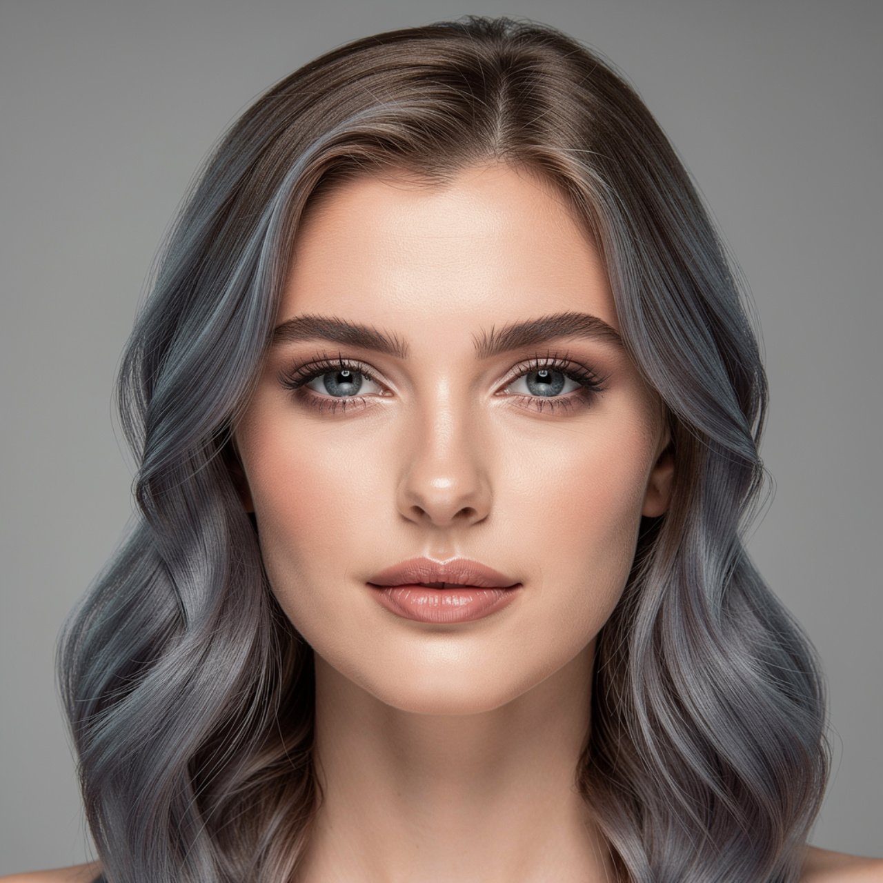 portrait of a person with ash brown hair with cool
