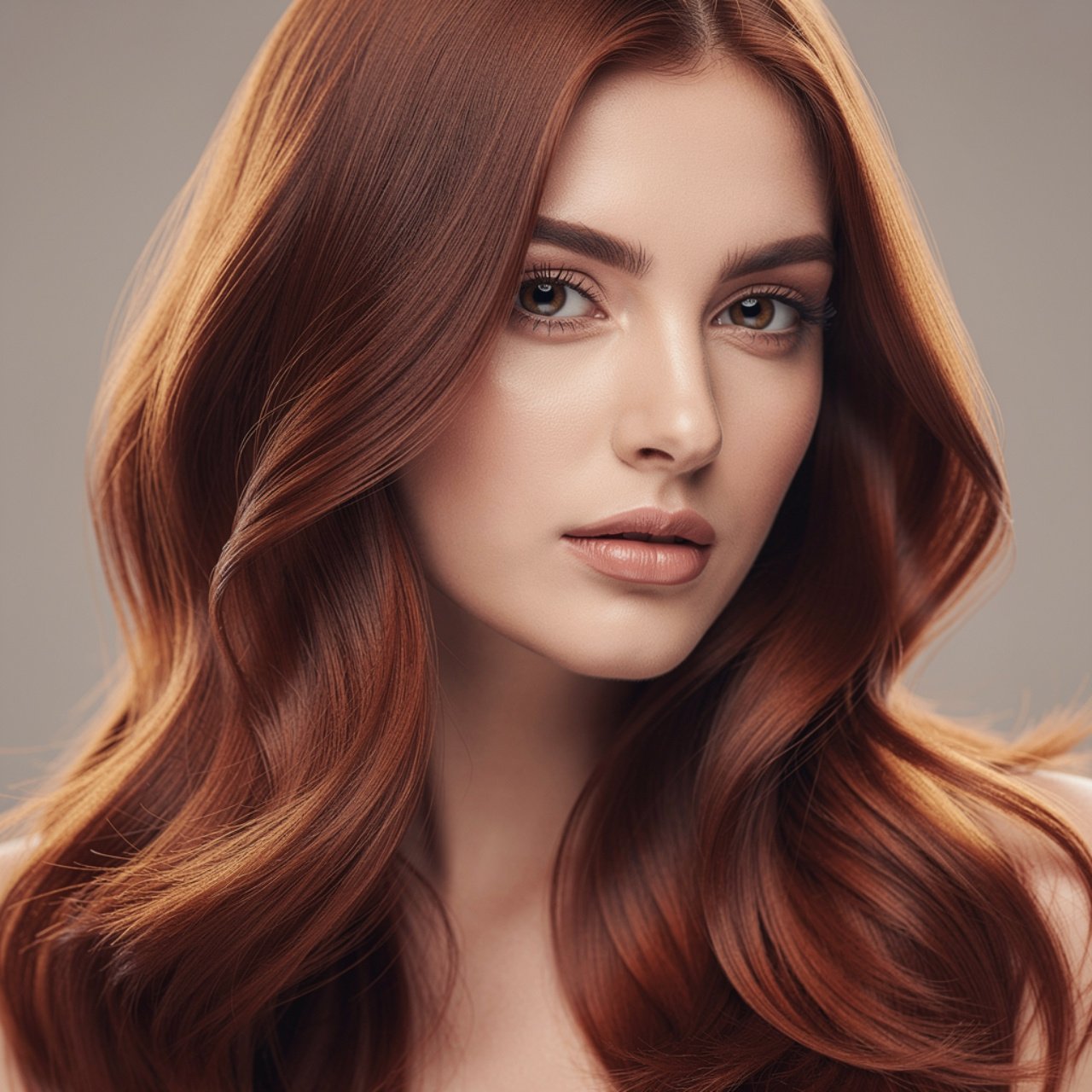 portrait of a person with warm chestnut hair color