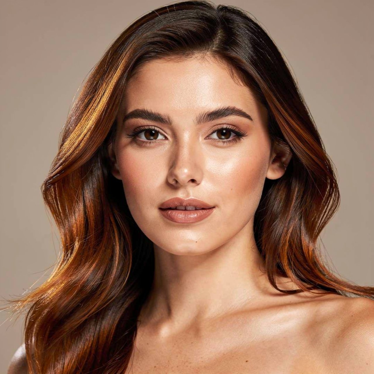 portrait of a woman with chocolate brown hair with