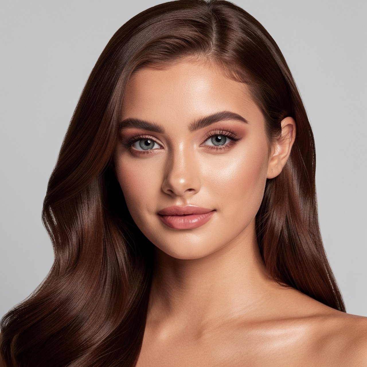 portrait of a woman with milk chocolate brown soft