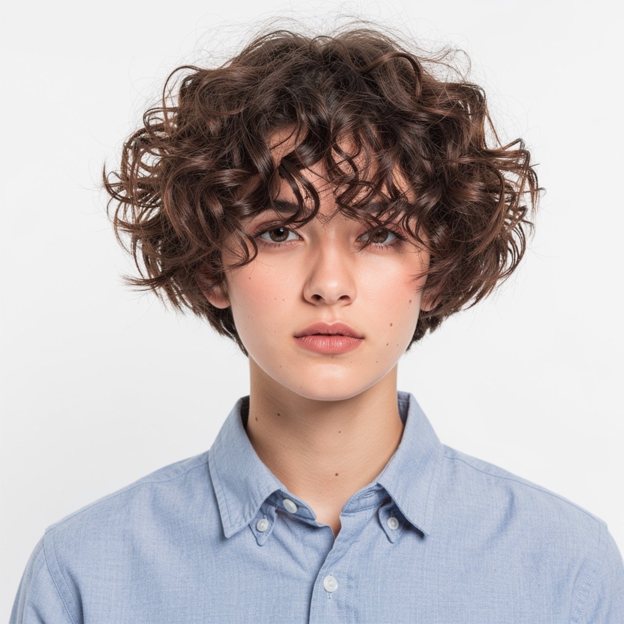 portrait photo of a person with a curly medium wol