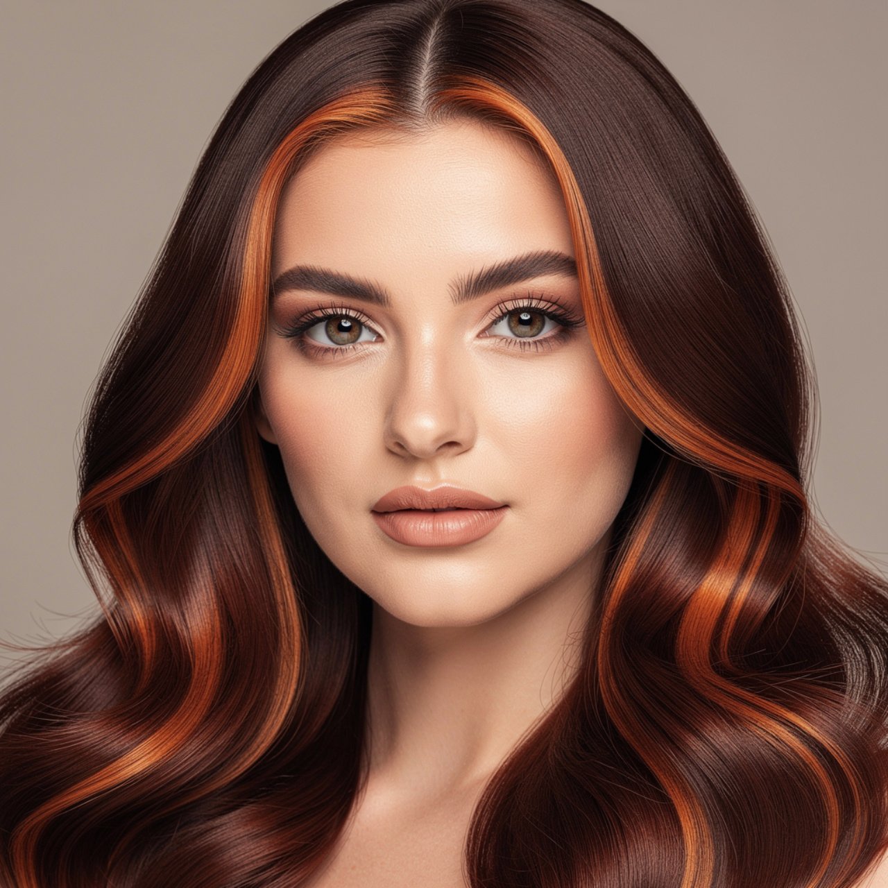 professional beauty portrait of a woman with mahog