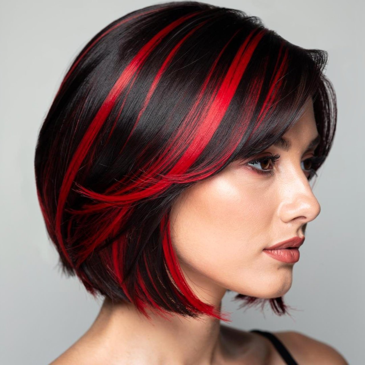 red peekaboo highlights hair color vibrant red hai