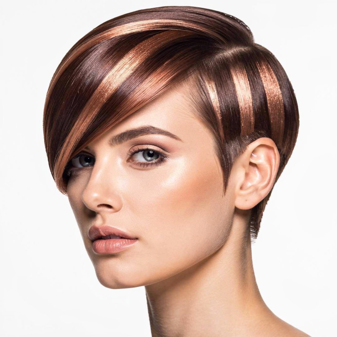 rose gold peekaboo hair color single picture profe