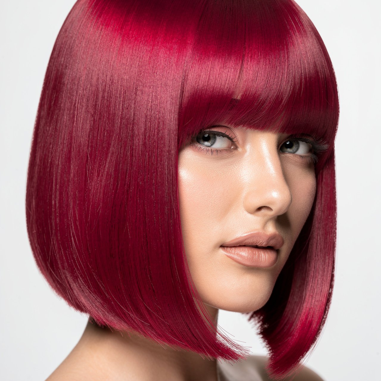 rose red hair color single portrait vibrant rose r