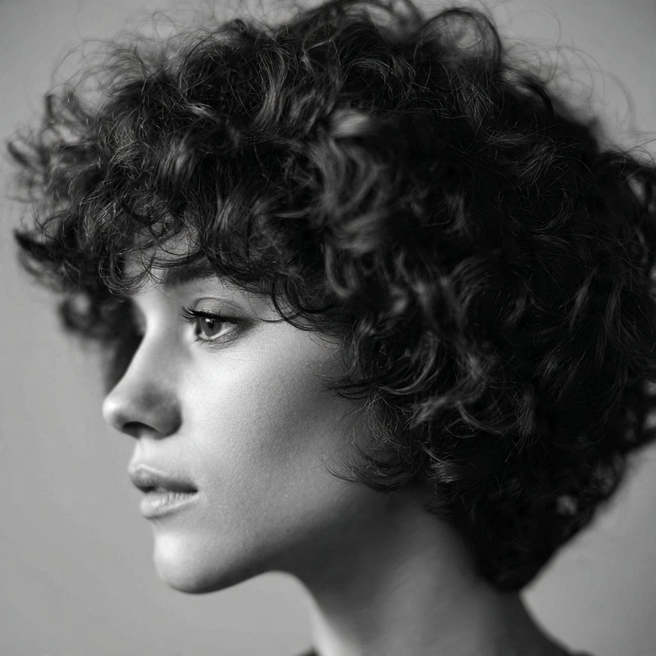 short curly bob hairstyle single portrait square f