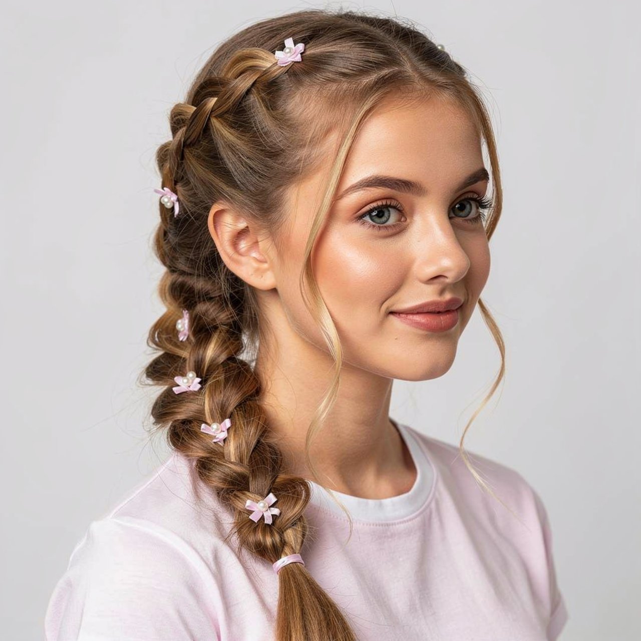 side braid hairstyle cute prom hairstyle square po