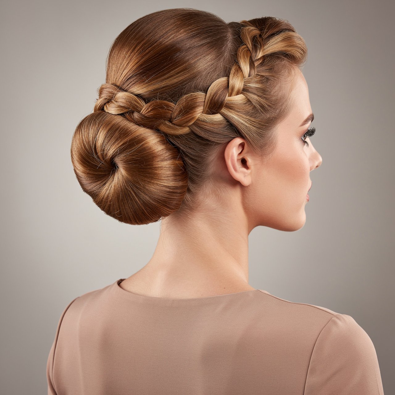 side swept bun prom hairstyle elegant updo square