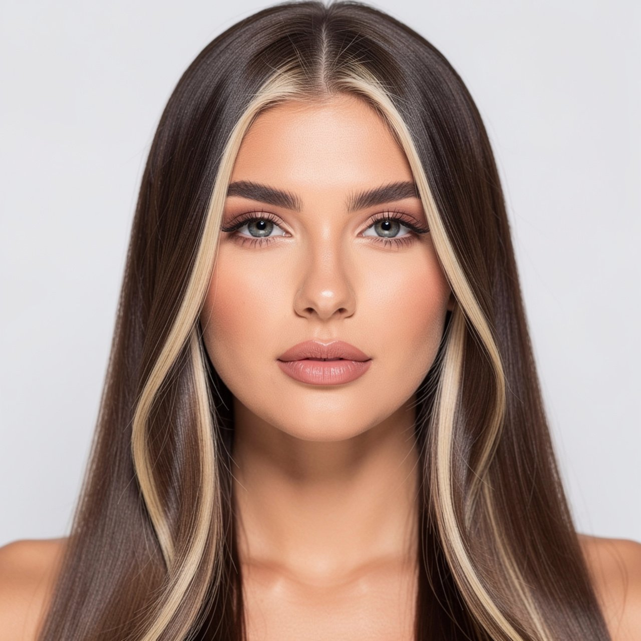 single beauty portrait showcasing money piece high