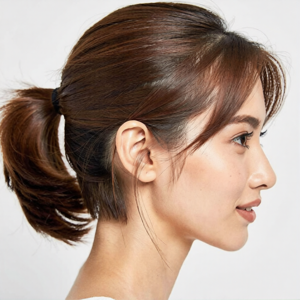 single photo of a woman with short hair styled in ezremove 1