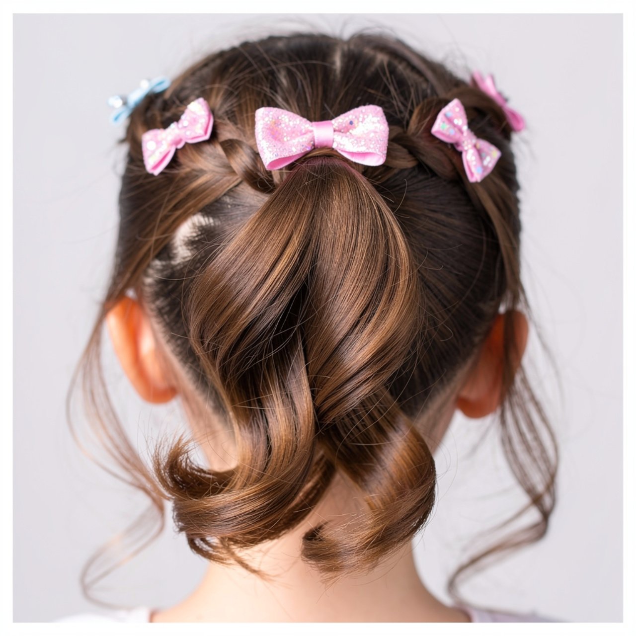 single photo showcasing a half up ponytail hairsty