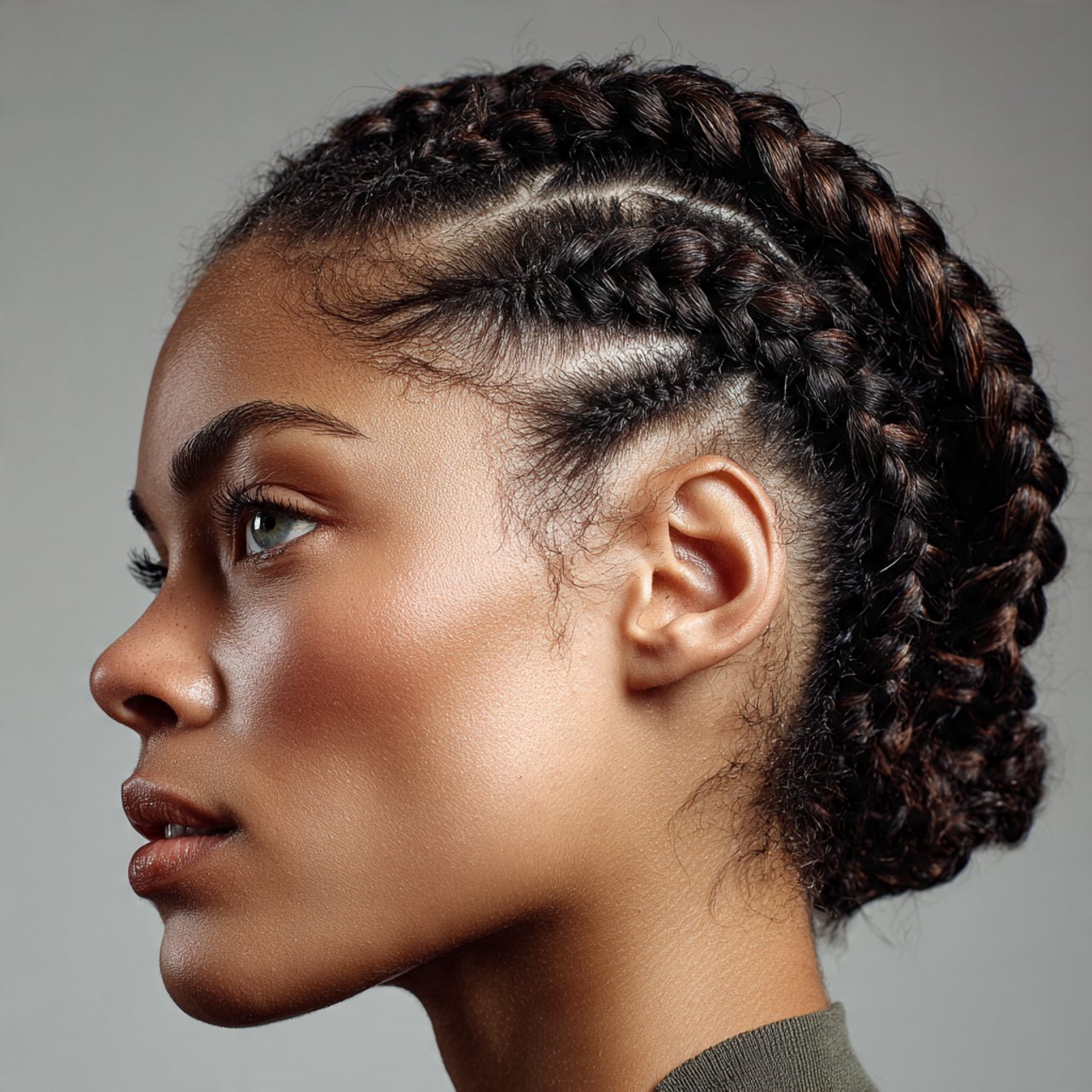 single portrait of a person with natural hair styl