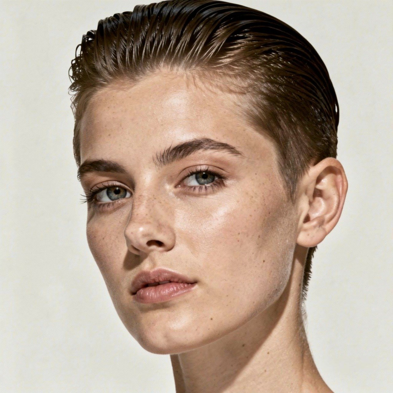 single portrait of a person with short hair styled 1