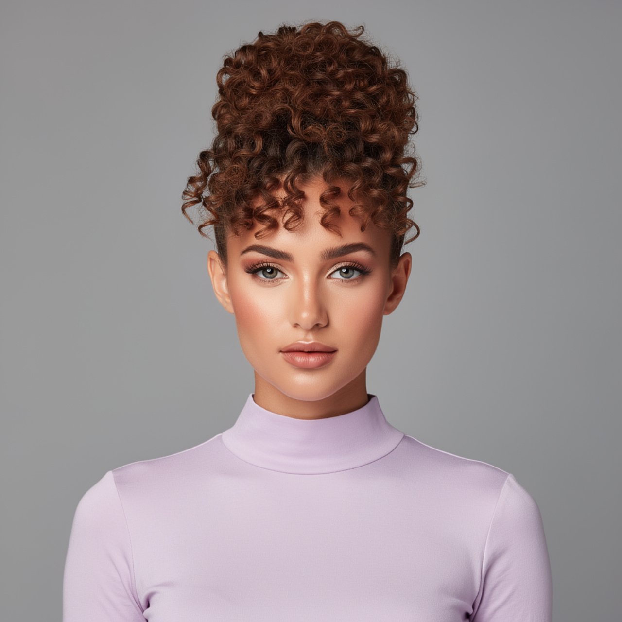 single portrait photo of a woman with an easy curl