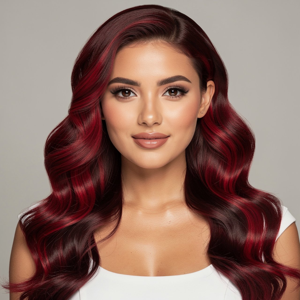single portrait photo of a woman with beautiful bu