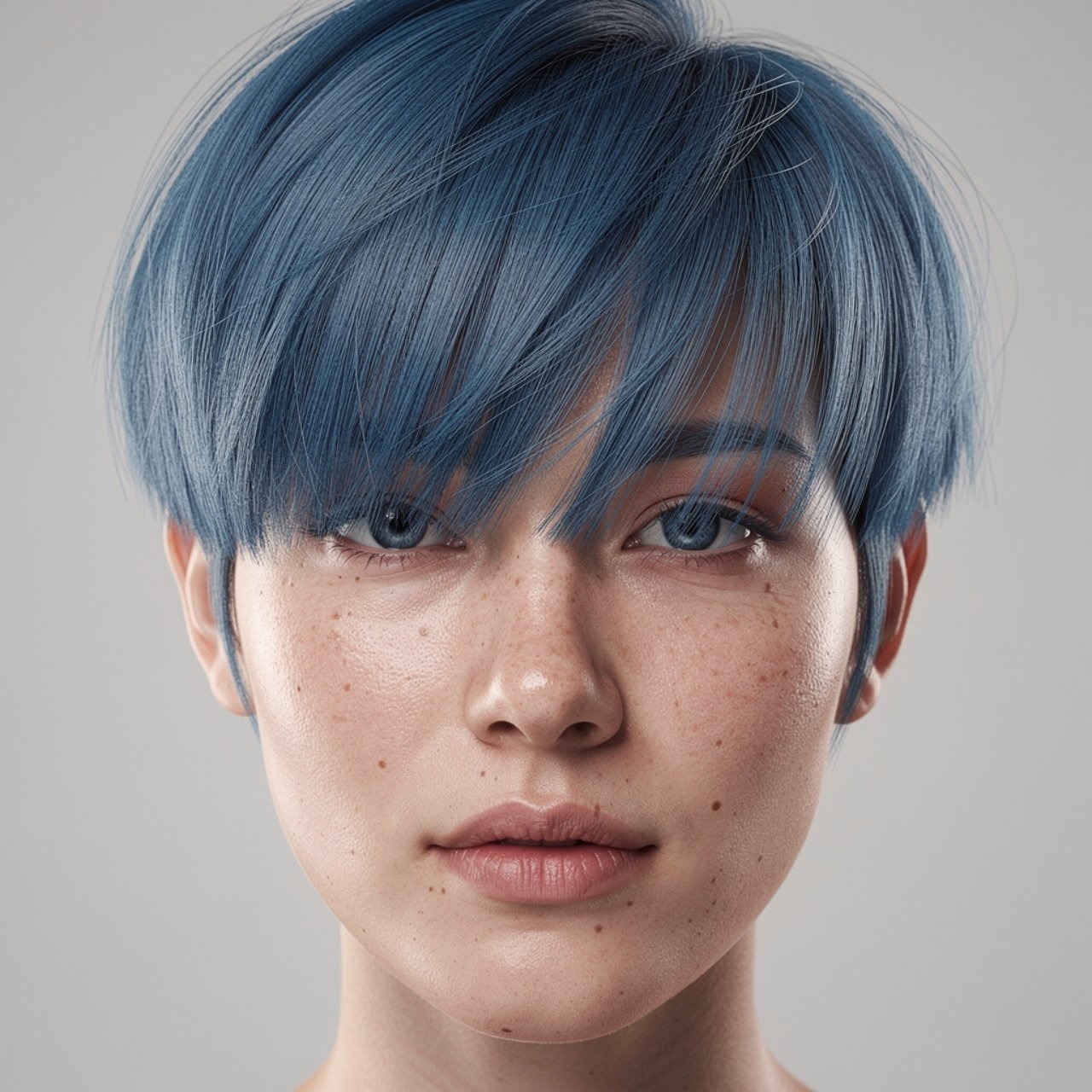 single portrait photo square format of a person wi