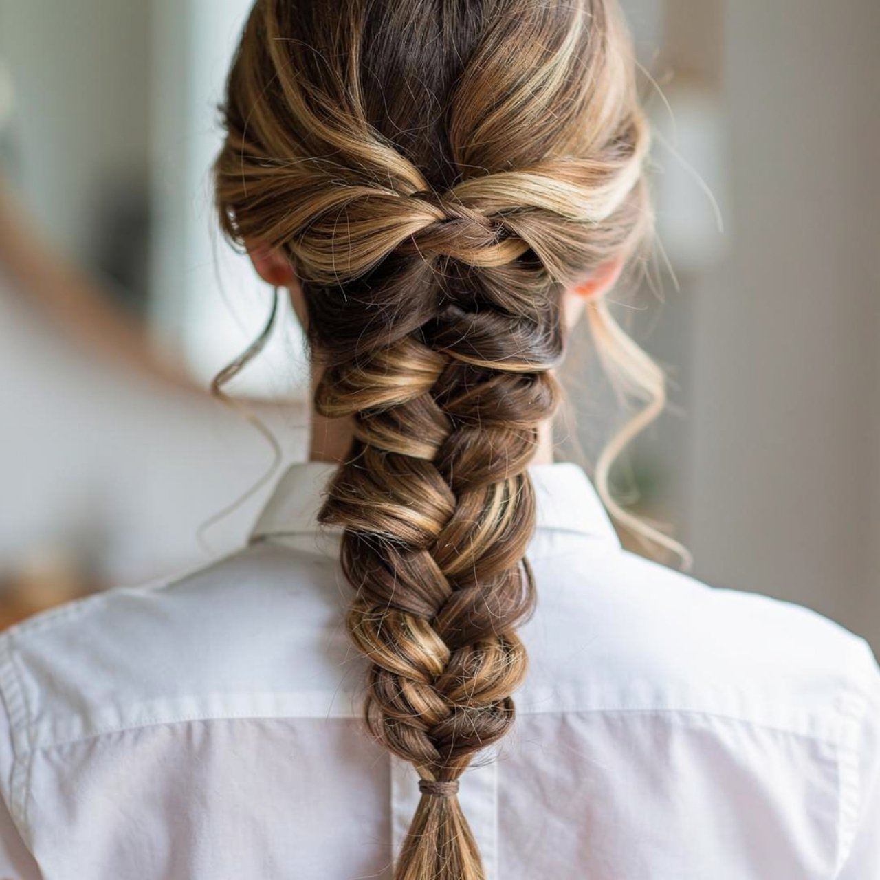 single square photo focusing on waterfall braid ha