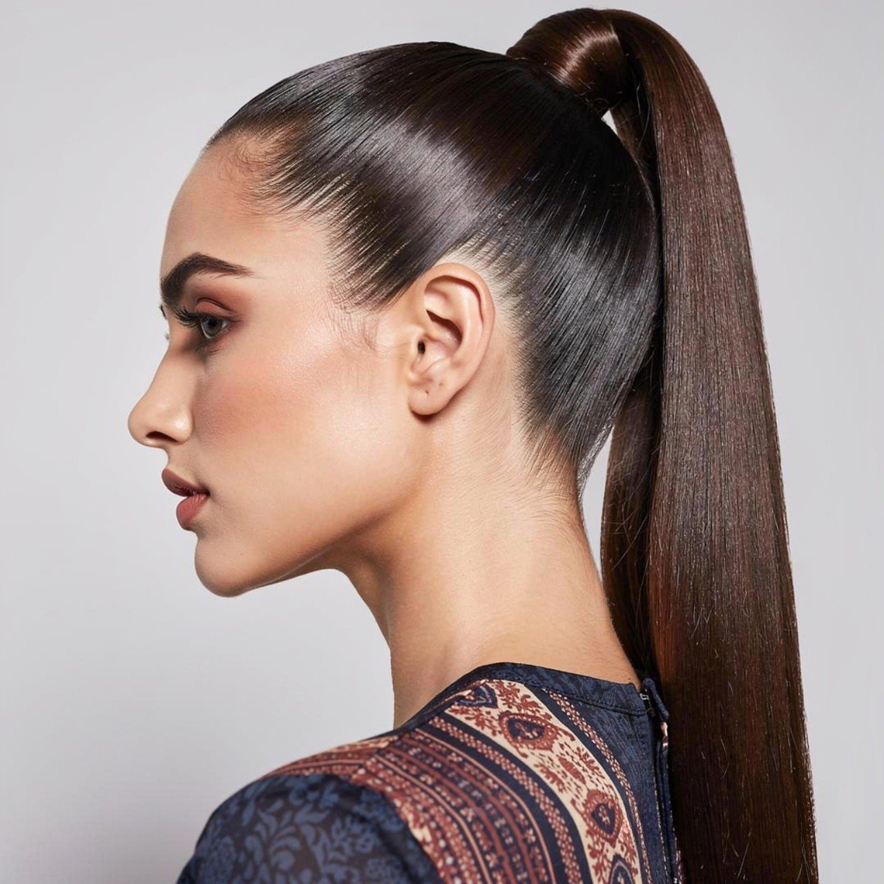 sleek high ponytail hairstyle for prom square port