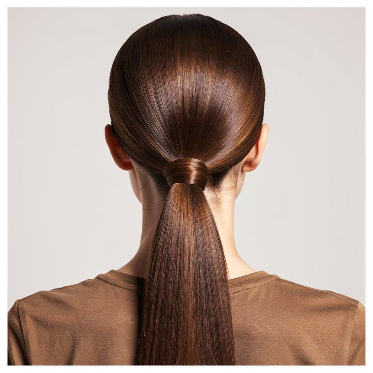 sleek low ponytail prom hairstyle square portrait