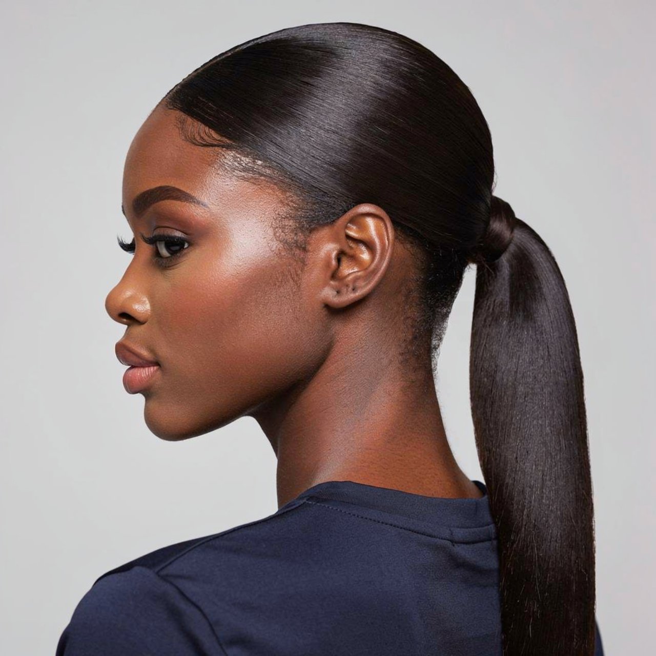 sleek low ponytail prom hairstyles for black women