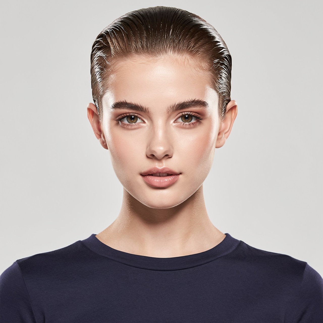 slicked back short hair prom hairstyle for a girl 1