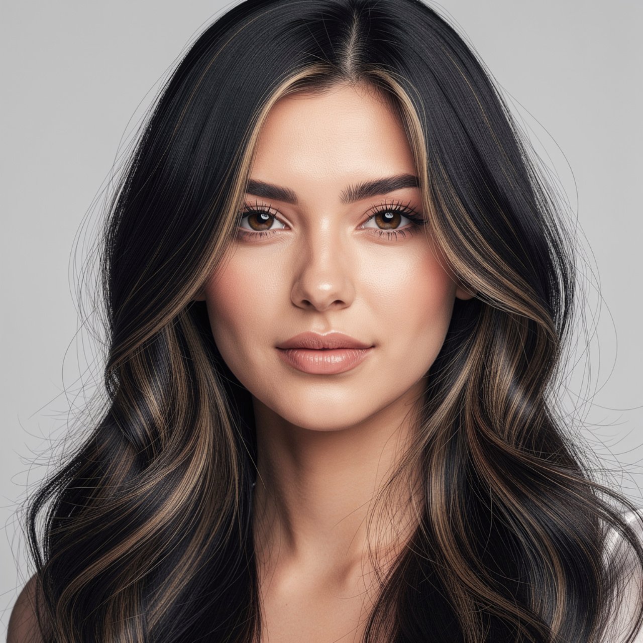 soft black hair with subtle highlights single port