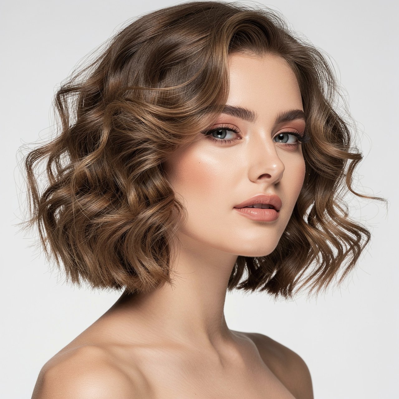 soft curly lob hairstyle for short hair elegant sh
