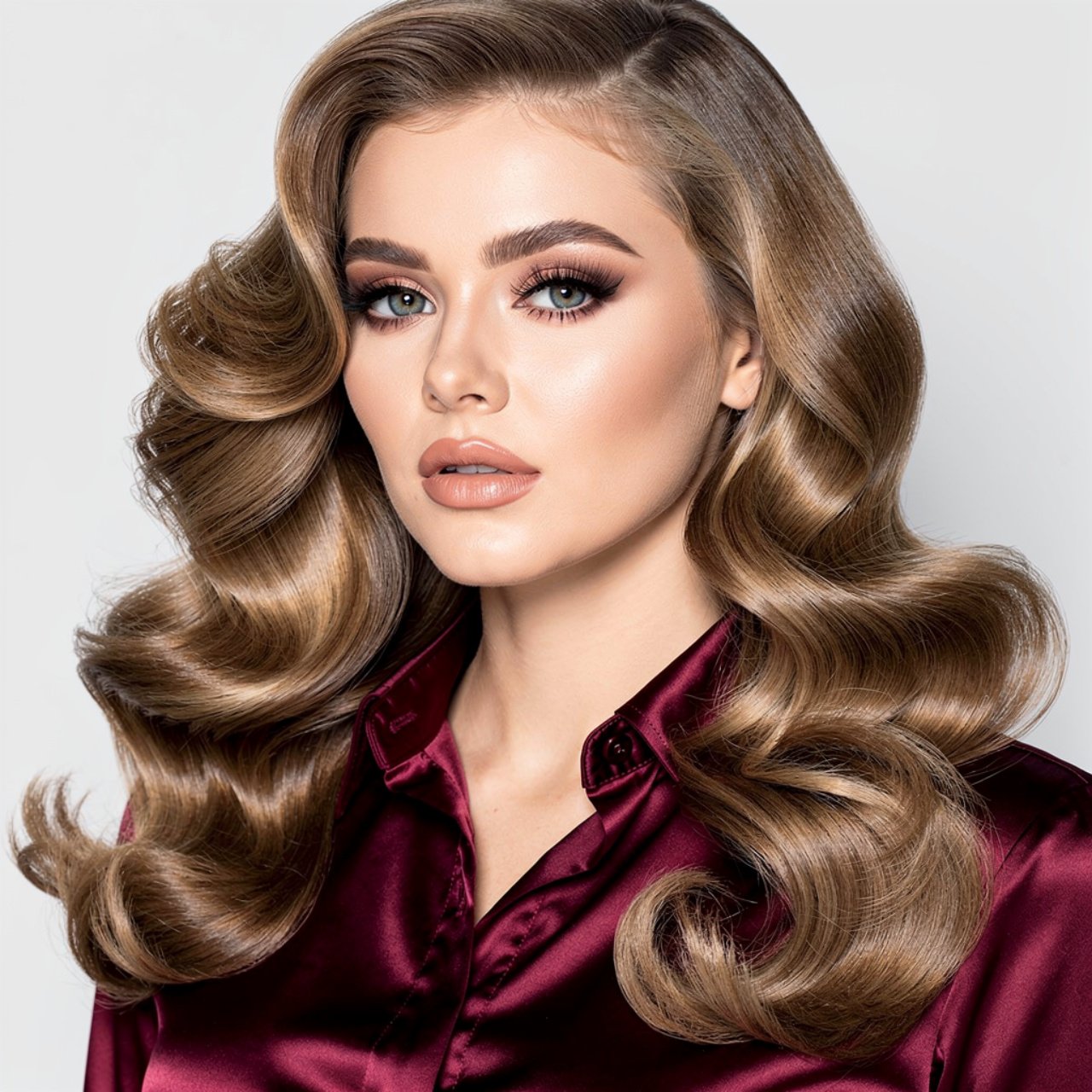 soft hollywood waves prom hairstyle hair down eleg