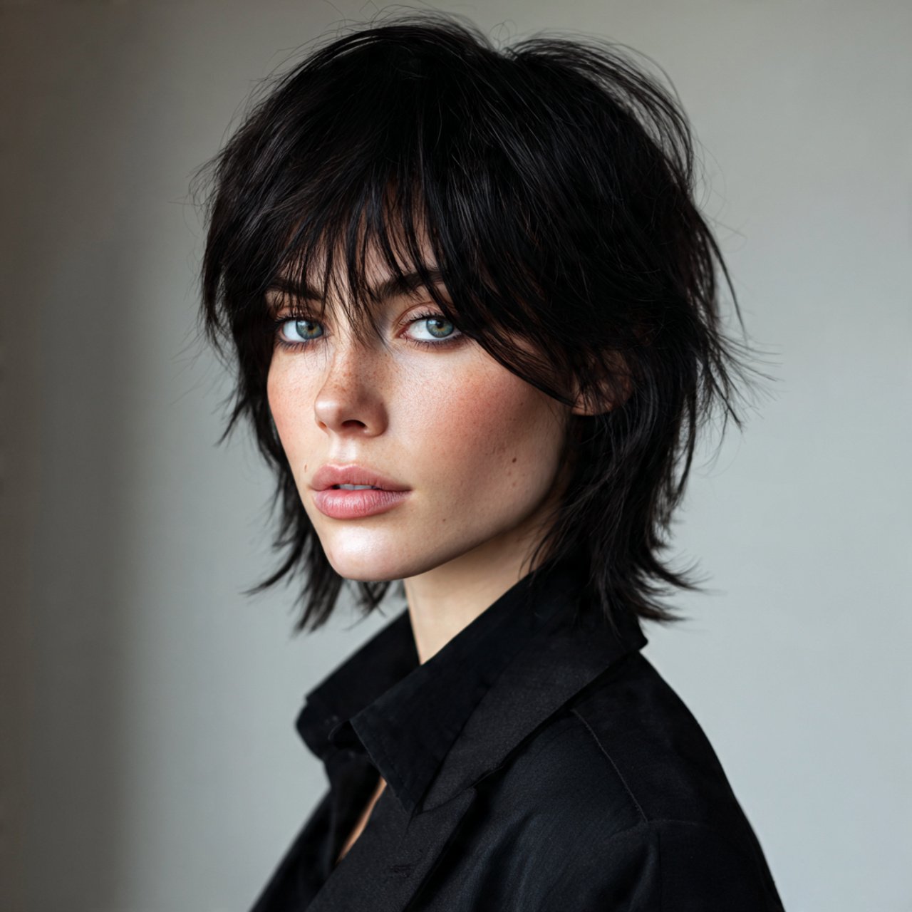 soft wolf cut hairstyle for straight hair single p