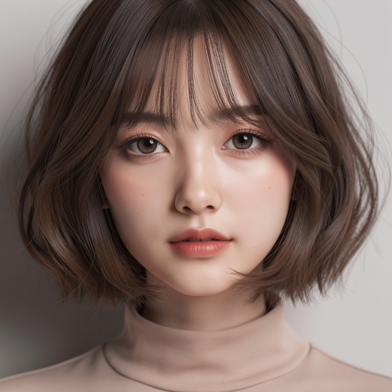 soft wolf cut hairstyle on a stylish girl wearing