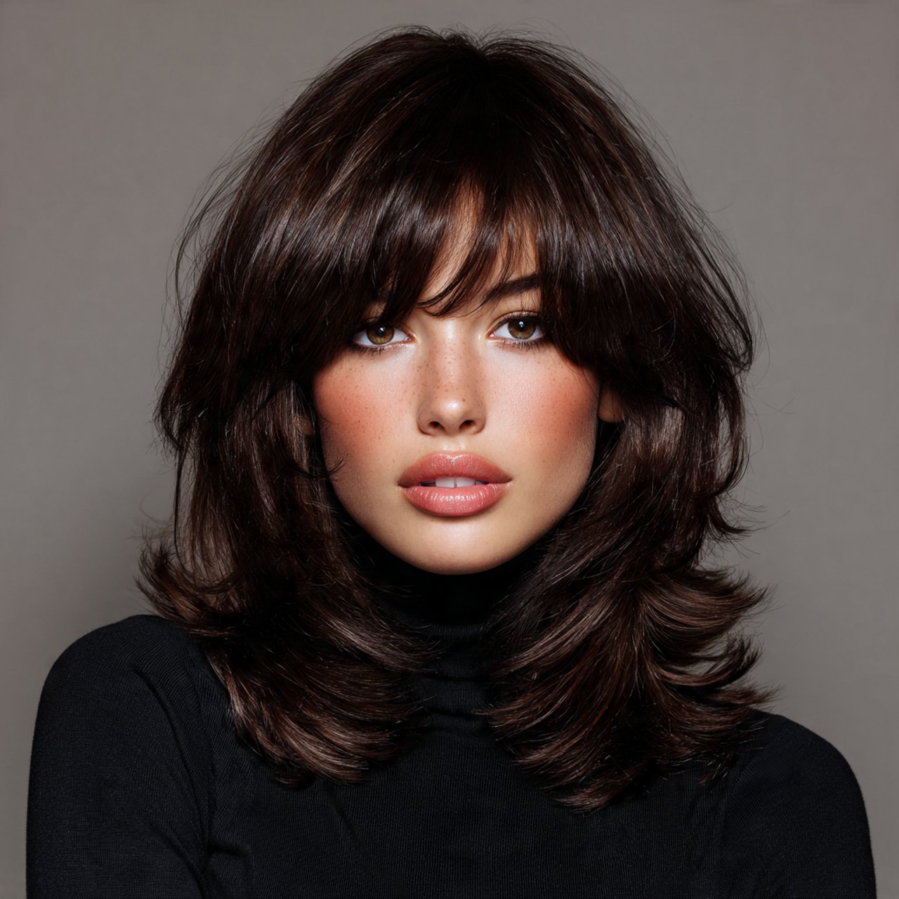 soft wolf cut hairstyle with layered ends volumino
