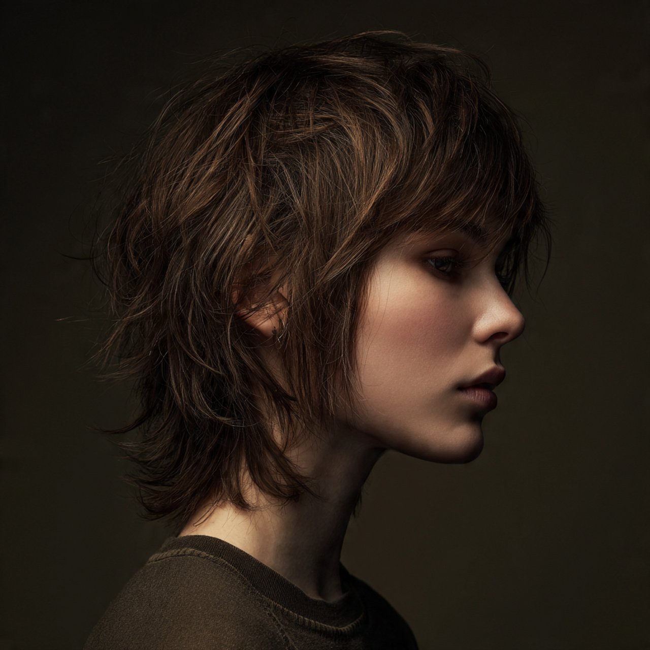 soft wolf cut hairstyle with natural texture singl