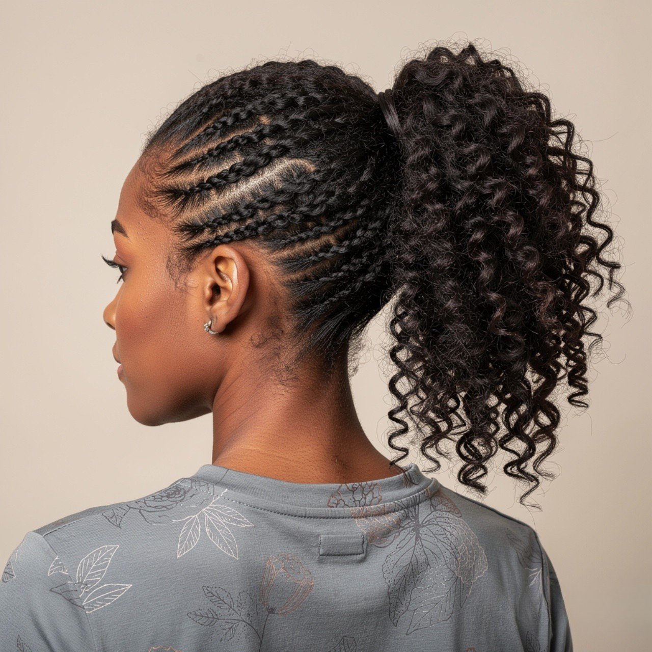 square portrait focused on protective ponytail hai
