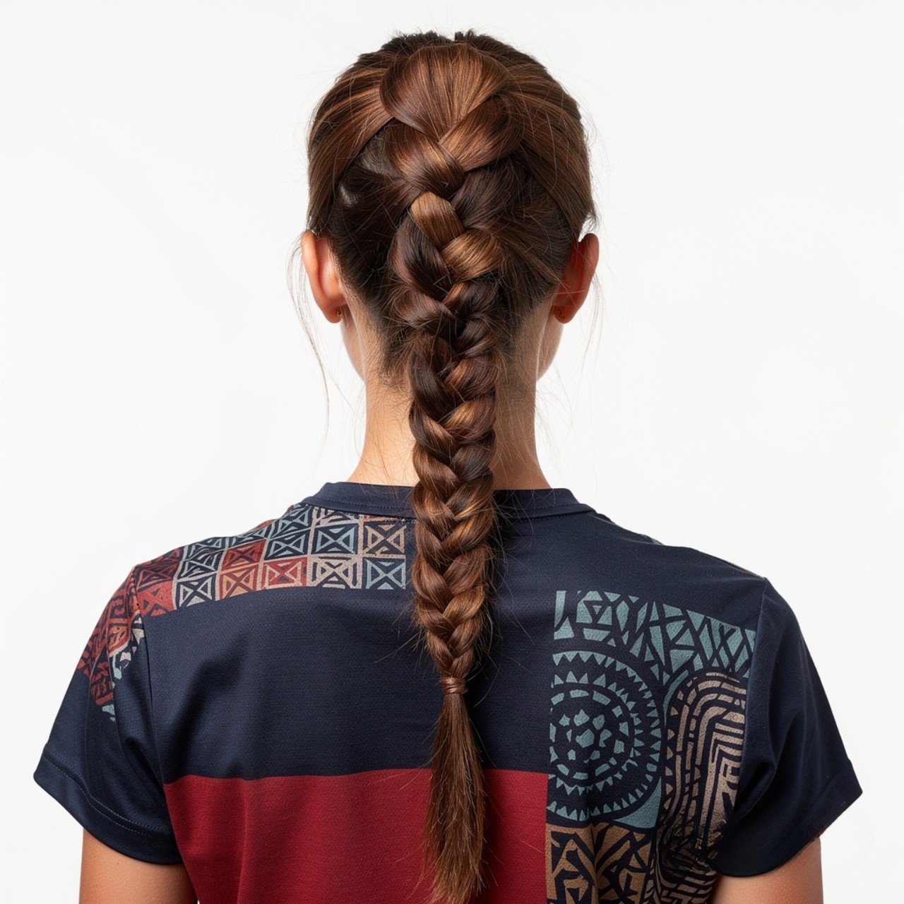 square portrait focusing on hair fishtail braid po