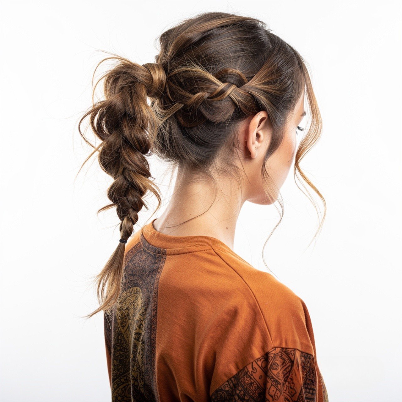 square portrait focusing on hair showcasing messy